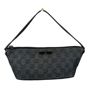 Gucci Black and Gray Monogram Shoulder Bag